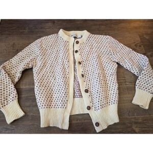 Vintage American Eagle Cardigan Sweater Wool Blend Medium made in USA